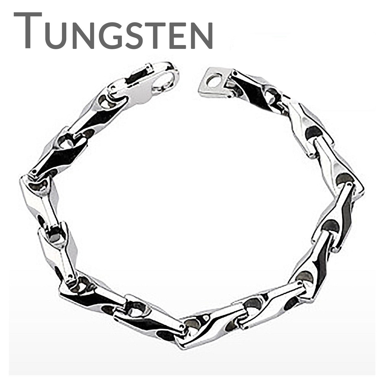 Adventurous - Bold Polished Link Tungsten Carbide Bracelet