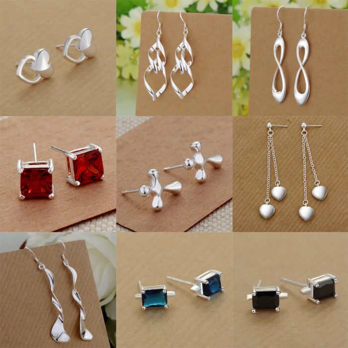 Original 925 Sterling  Earrings Hearts For Women